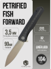 Нож Petrified Fish Forward, D2, Satin, Carbon Fiber/G10 Black Handle, PF818CDS